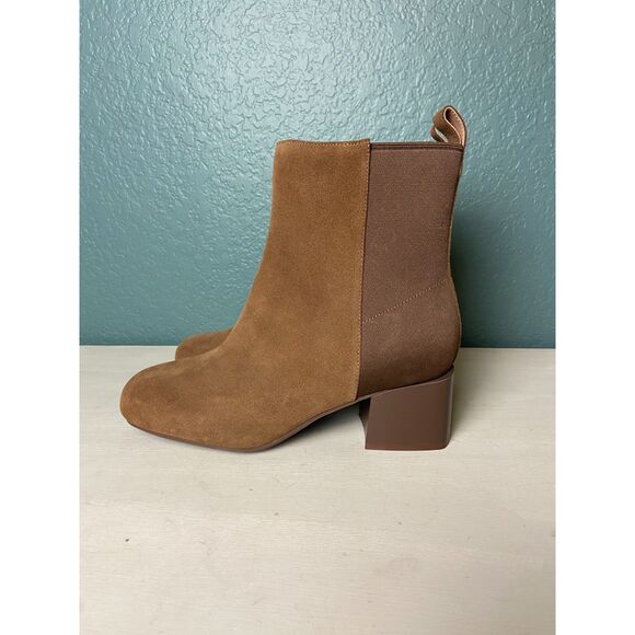 NWOB Leather WYDR Jackie Half Stretch Heel Bootie Brown Sugar SZ 9 - Picture 2 of 8